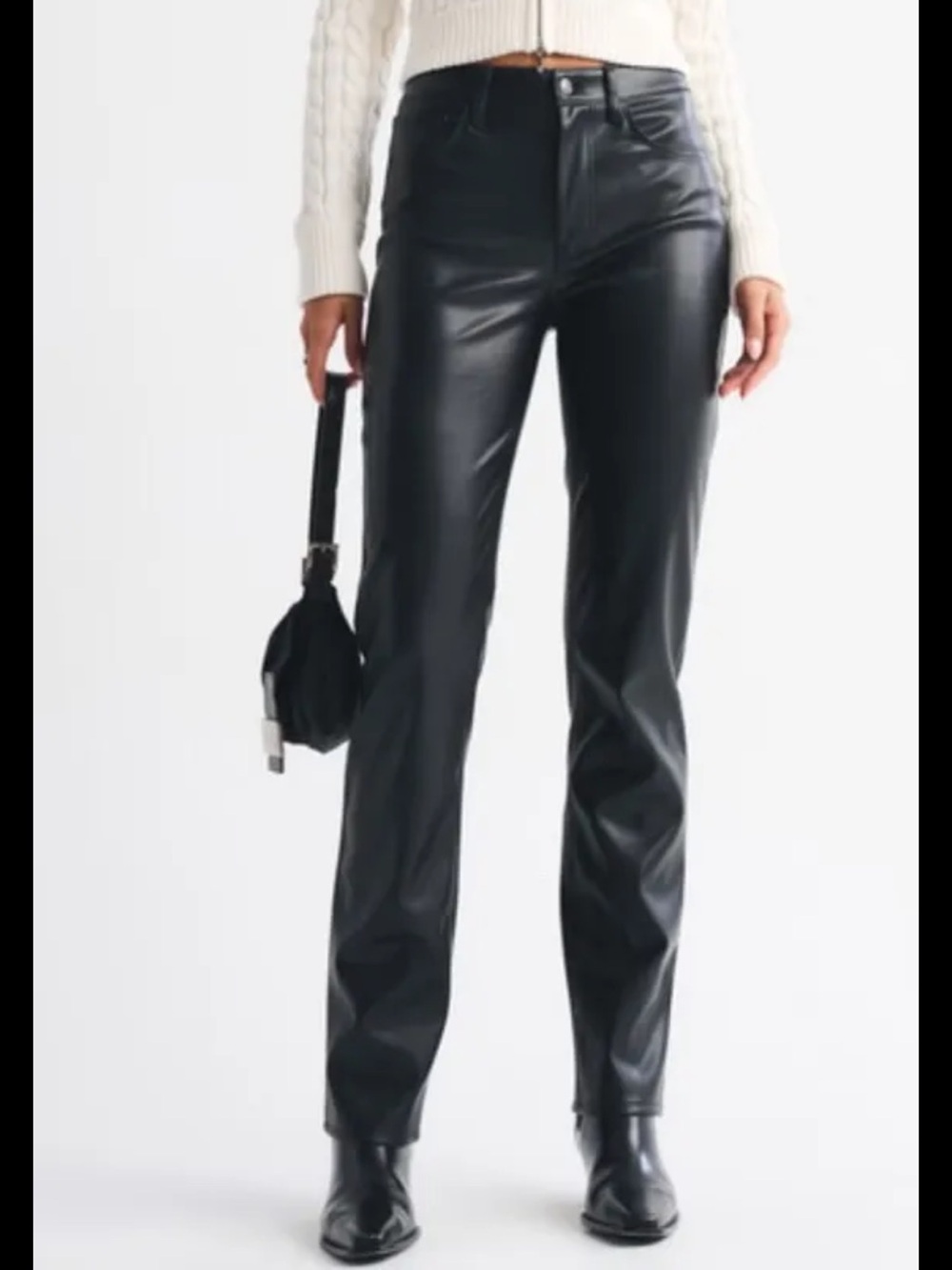 Abercrombie Leather ‘90s Straight Leg Pants ultra high rise